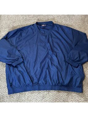 Grand Slam Performance Pullover Windbreaker Men's 3X Big & Tall Blue Jacket Mesh